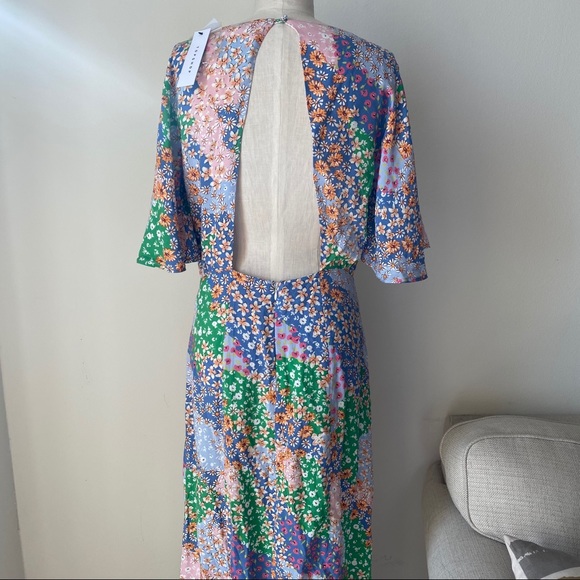 Topshop Patchwork Floral Midi Dress - Picture 7 of 7